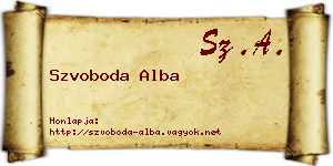 Szvoboda Alba névjegykártya